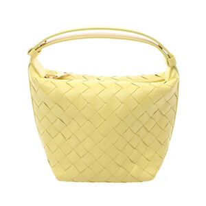 Bottega Veneta Candy Wallace Intrecciato Handbag Leather Yellow